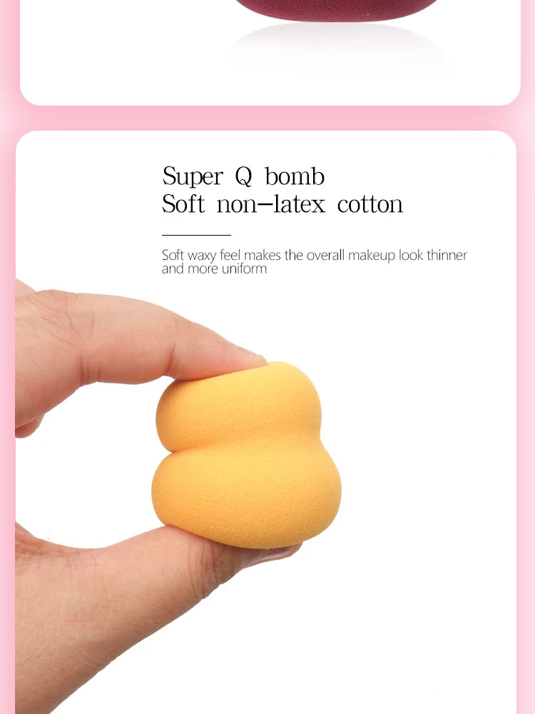 Éponge Maquillage Forme Calebasse – Puff Fond de Teint & Correcteur Doux | Applicateur Cosmétique Mixte