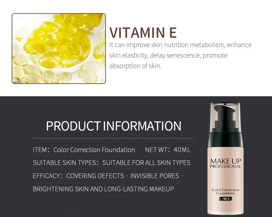 Fond de Teint BB Cream LAIKOU 40g – Correcteur Hydratant Anti-Brillance | Waterproof
