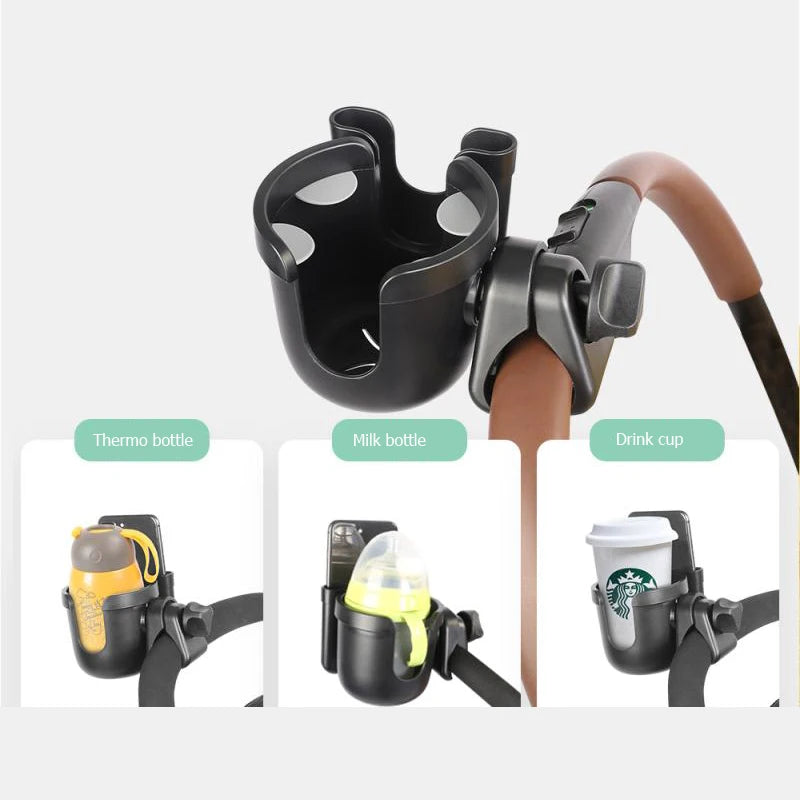 Porte-Gobelet Universel Poussette Bébé – Support Bouteille Café Téléphone Tricycle Fauteuil Roulant