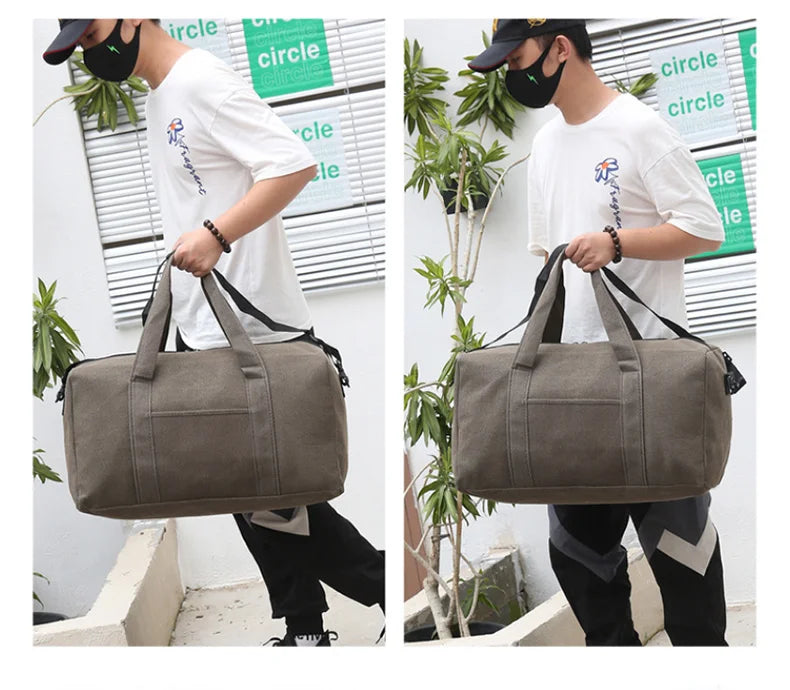 Sac de Voyage Pliable Grande Capacité Canvas Unisexe – Duffel Bag Épaule | Fitness, Gym & Voyage | Portable & Résistant