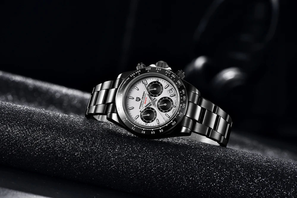Montre Homme PAGANI DESIGN 2023 Noire Quartz Luxe – Chronographe Sport Étanche Lumineux