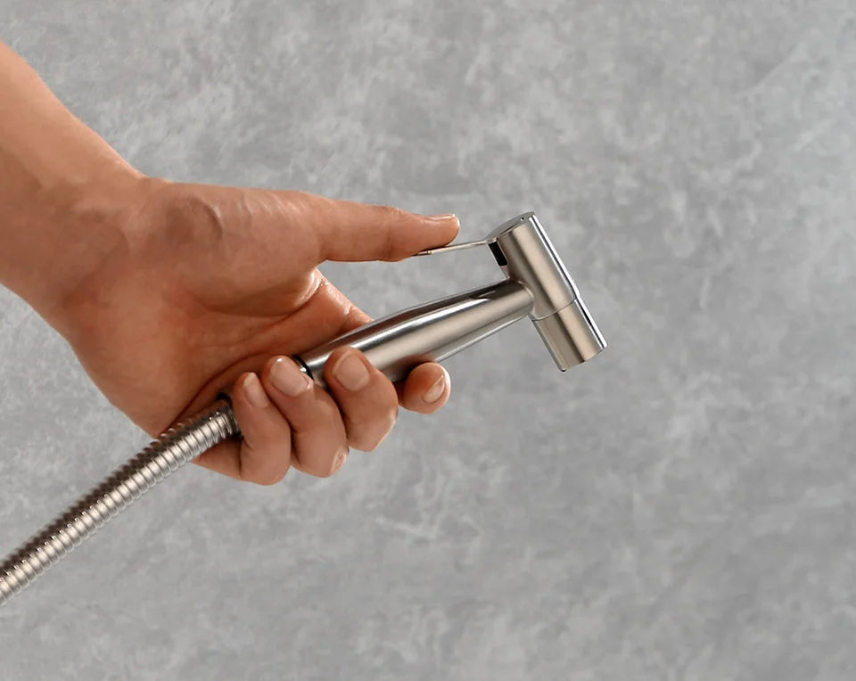 Kit Bidet Douchette Toilette Inox Autonettoyant – Robinet & Douchette à Main, Hygiène Optimale | Salle de Bain