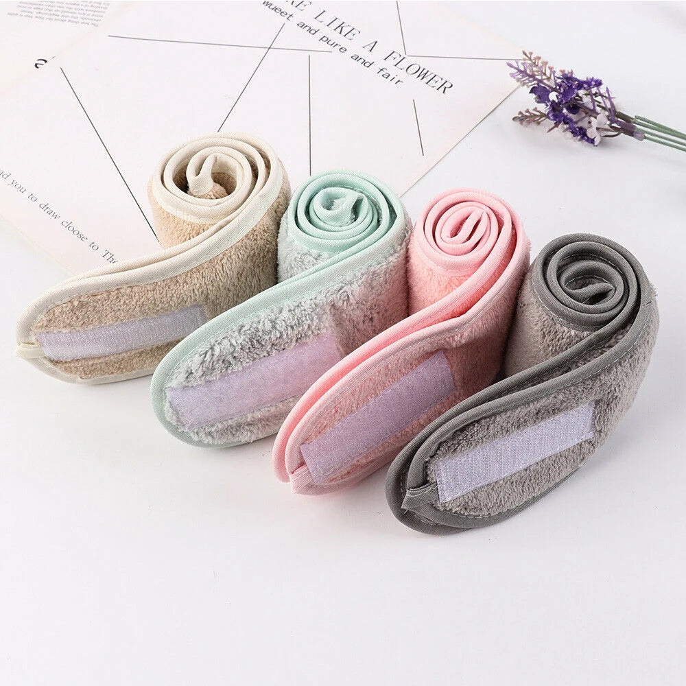 Bandeau Maquillage Velcro Femme – Turban Réglable SPA & Soin | Maintien Cheveux