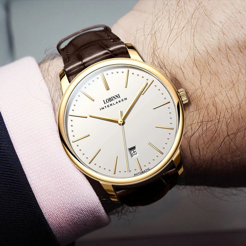 Montre Homme Lobinni Automatique Mécanique – Mouvement Miyota 9015 Ultra-Fine Étanche