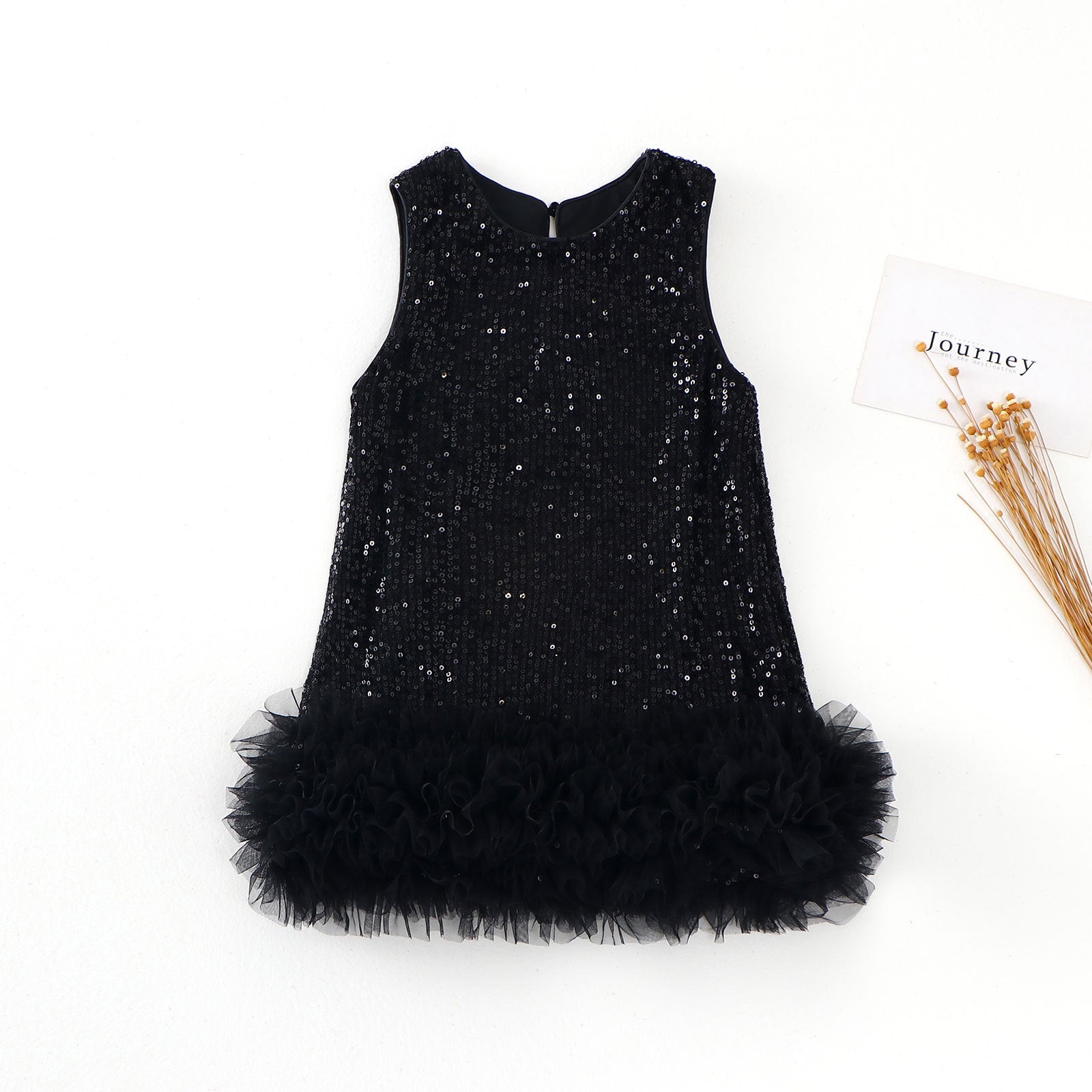 Robe Princesse Fille À Paillettes Sans Manches – Tenue Anniversaire Fête 2-8 Ans