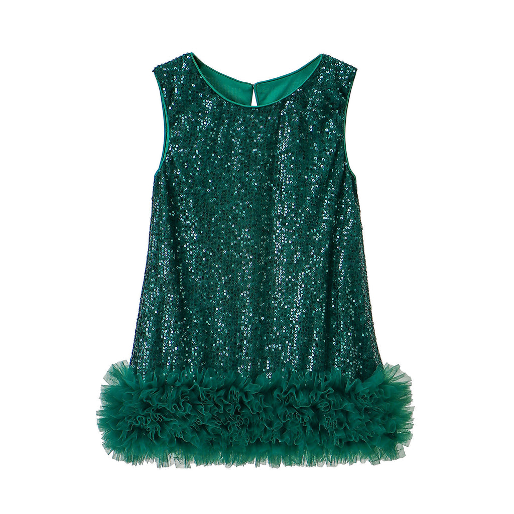 Robe Princesse Fille À Paillettes Sans Manches – Tenue Anniversaire Fête 2-8 Ans