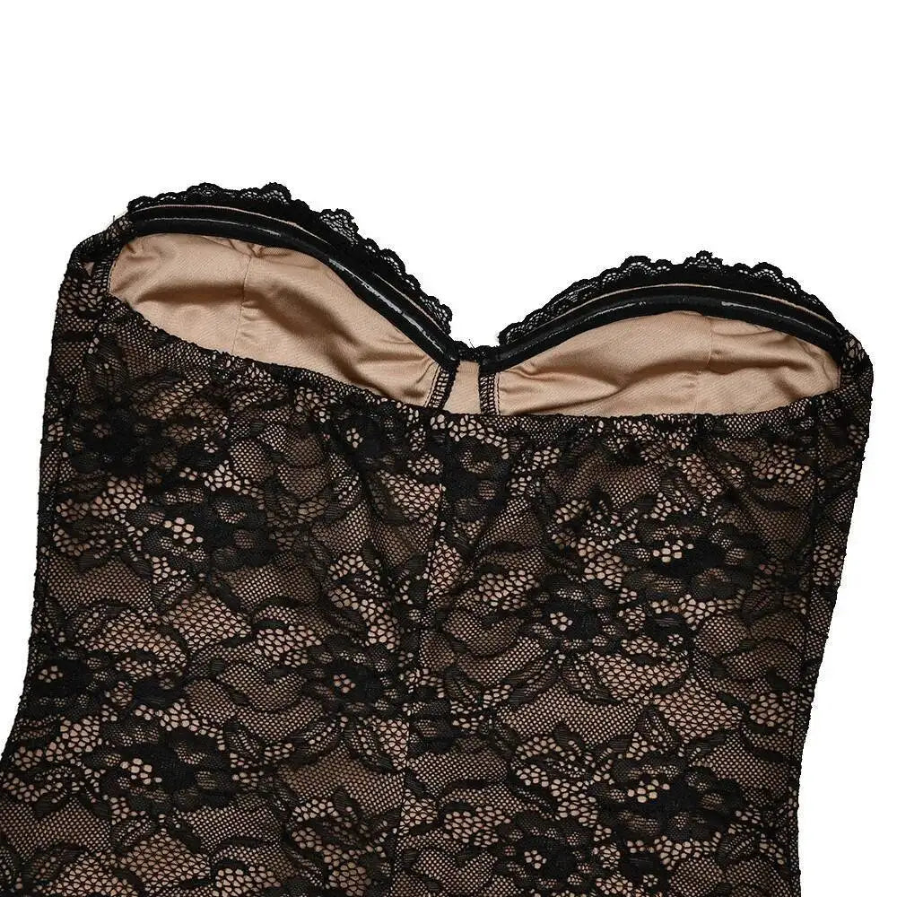 Damen Langes Maxikleid Spitze Eng Anliegend Sexy Bodycon Schal Futter – Elegante Abendgesellschaft | Townlike
