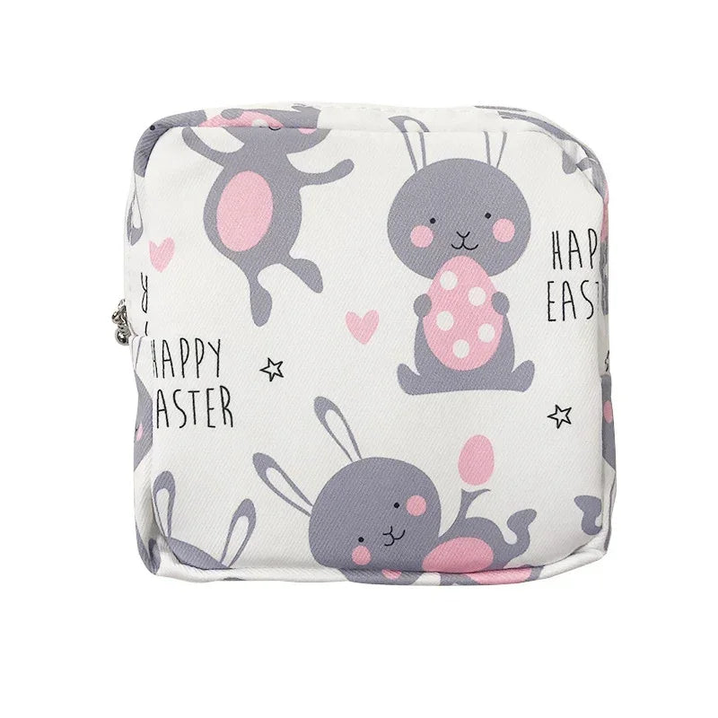 Mini Trousse Cosmétique Zippée Femme – Serviettes Hygiéniques, Rouge à Lèvres & Voyage | Pochette Monnaie & Écouteurs
