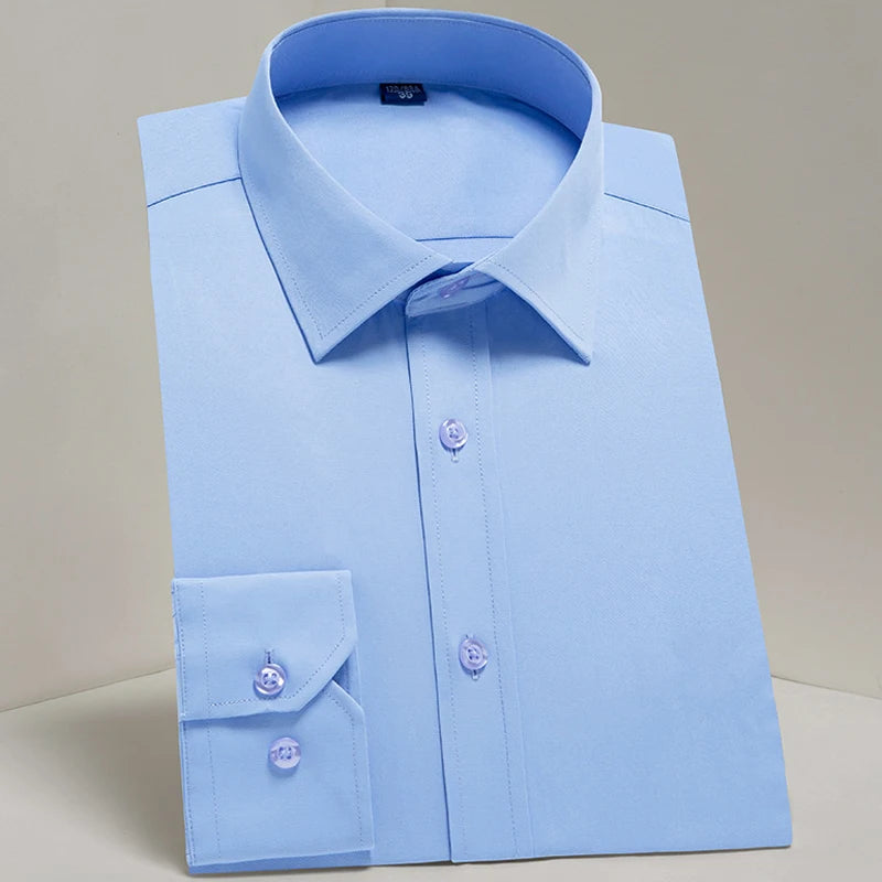 Chemise Homme Classique Manches Longues Coupe Standard Formelle Business Bureau Blanche Simple Élégante Casual – Chemise Dress Shirt Tendance | Mode Homme Premium