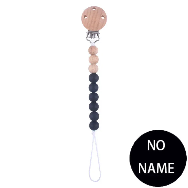Attache-Tétine Personnalisée Prénom – Clip Silicone & Bois Fait Main Éco-Responsable Sécurisé Bébé