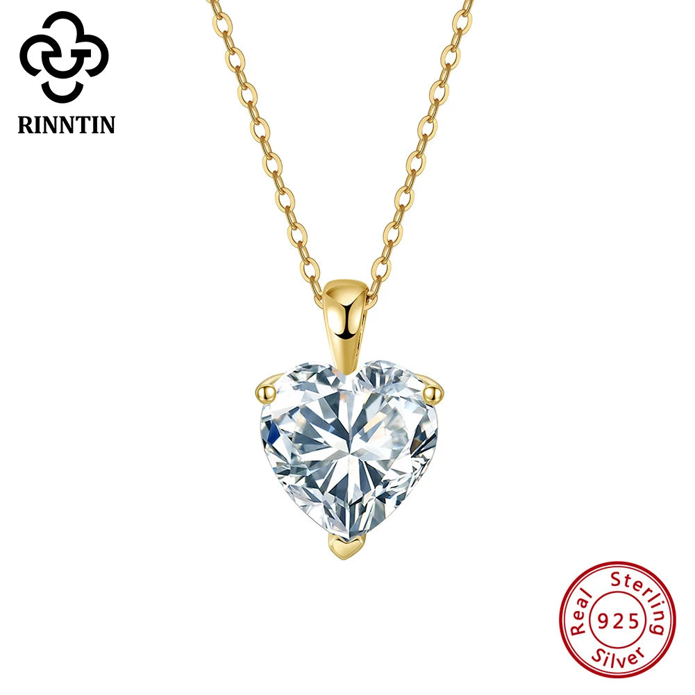 Collier Pendentif Cœur Argent S925 Zircon Cubique 8A – Éclat Diamant Taille Cœur | Chaîne Fine Luxe | Bijou Haut de Gamme Femme | Cadeau Premium