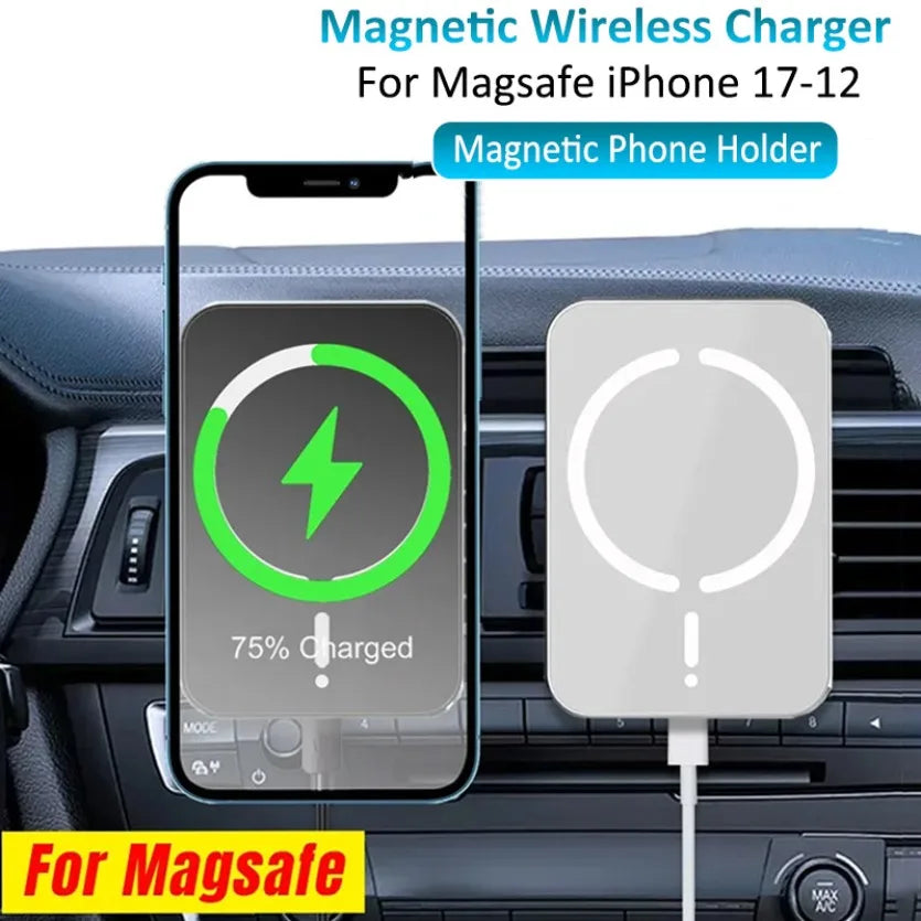 VIKEFON Chargeur Voiture 15W Magnétique Air Vent – Support Magsafe iPhone 17-12 Pro Max