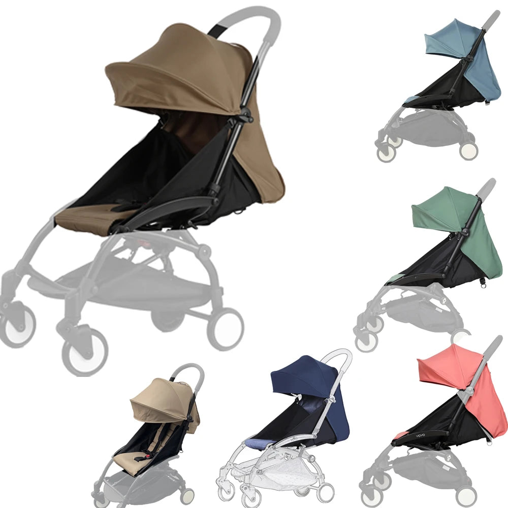 3-teiliges Zubehör-Set für Kinderwagen YOYO/Yoya – 175° Verdeck + Sitzbezug + Verstellbare Anti-UV-Matratze