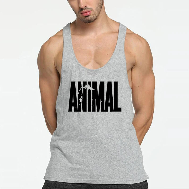 Herren Tanktop Gym Bodybuilding Fitness Print TIER Baumwolle Racerback Stringer Ärmellos Muskeltraining Bequem Leistungsstark Trend – Premium Gym Tanktop TIER Racerback Stringer Bodybuilding | Premium Herren Fitness Mode