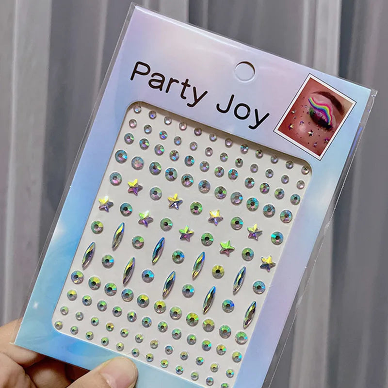 Stickers Strass Visage Jetables – Diamants Acryliques Crystal Larme & Yeux | Maquillage Scène & Festival