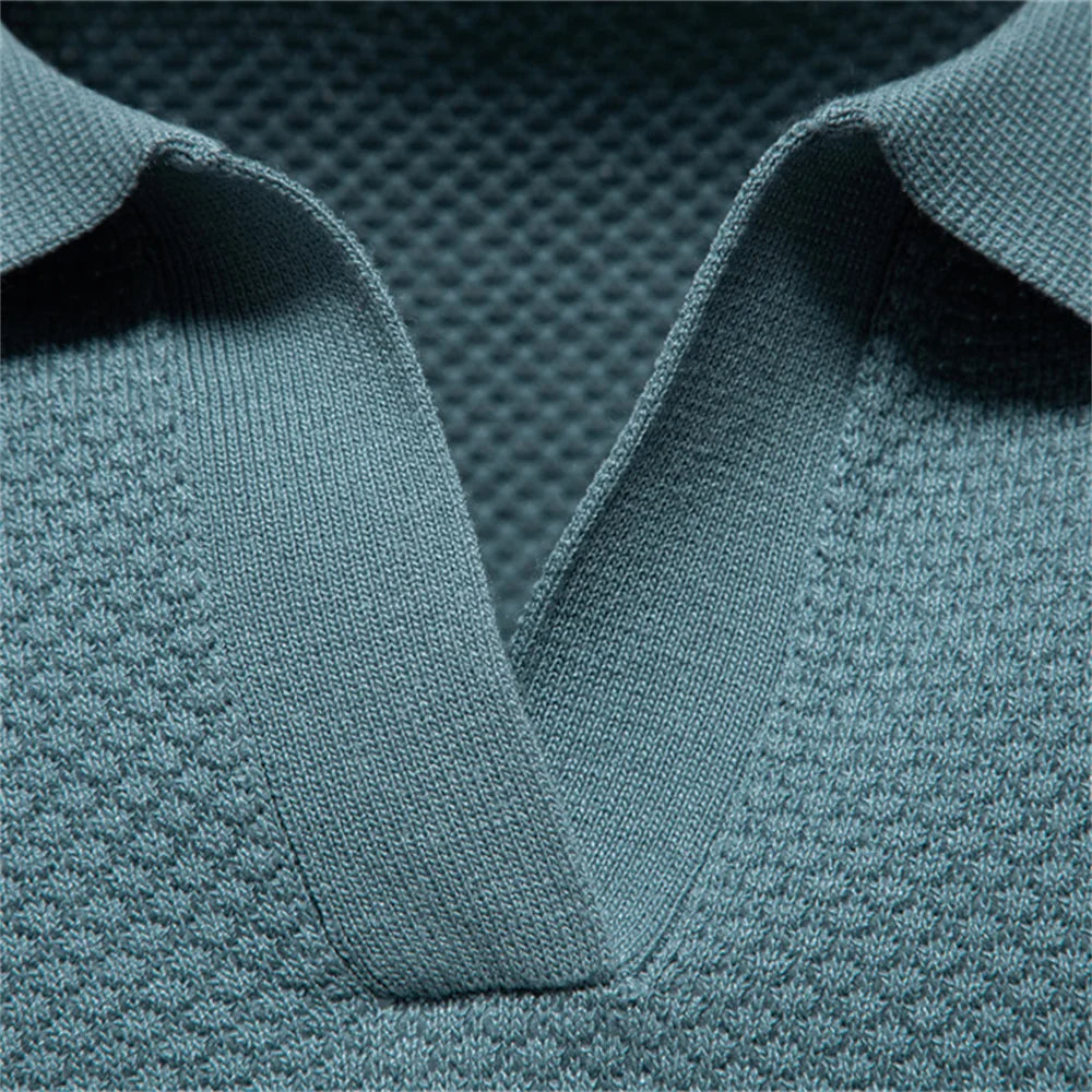 Polo Homme Été Respirant Manches Courtes Couleur Unie Casual Stretch Léger Élégant Confortable Intemporel Fashion – Polo Premium Respirant Stretch Été | Mode Homme Polo Premium Été