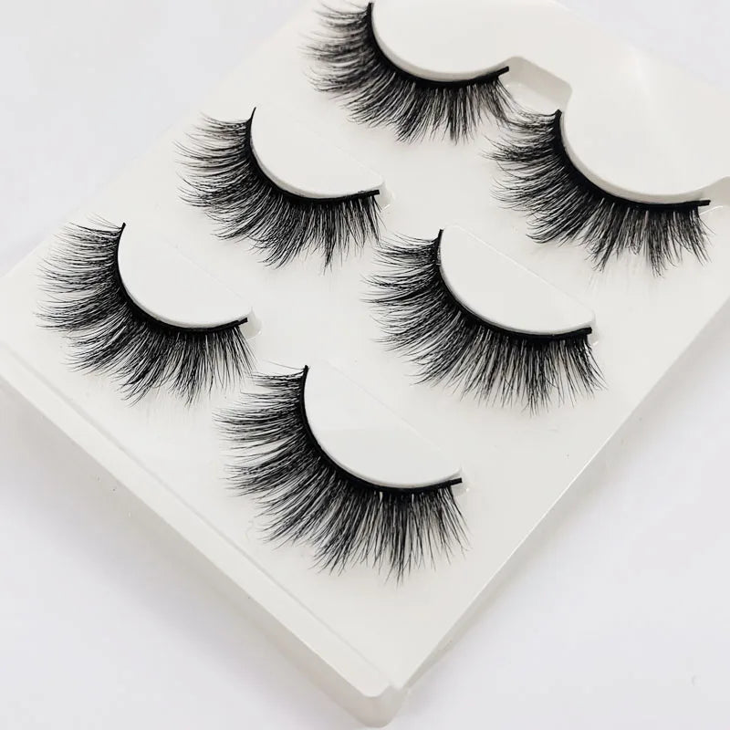 Lot 3 Paires Faux Cils 3D Vison SHIDISHANGPIN – 27 Styles Fluffy Wispy Épais | Cils Faux Faits Main Maquillage Yeux