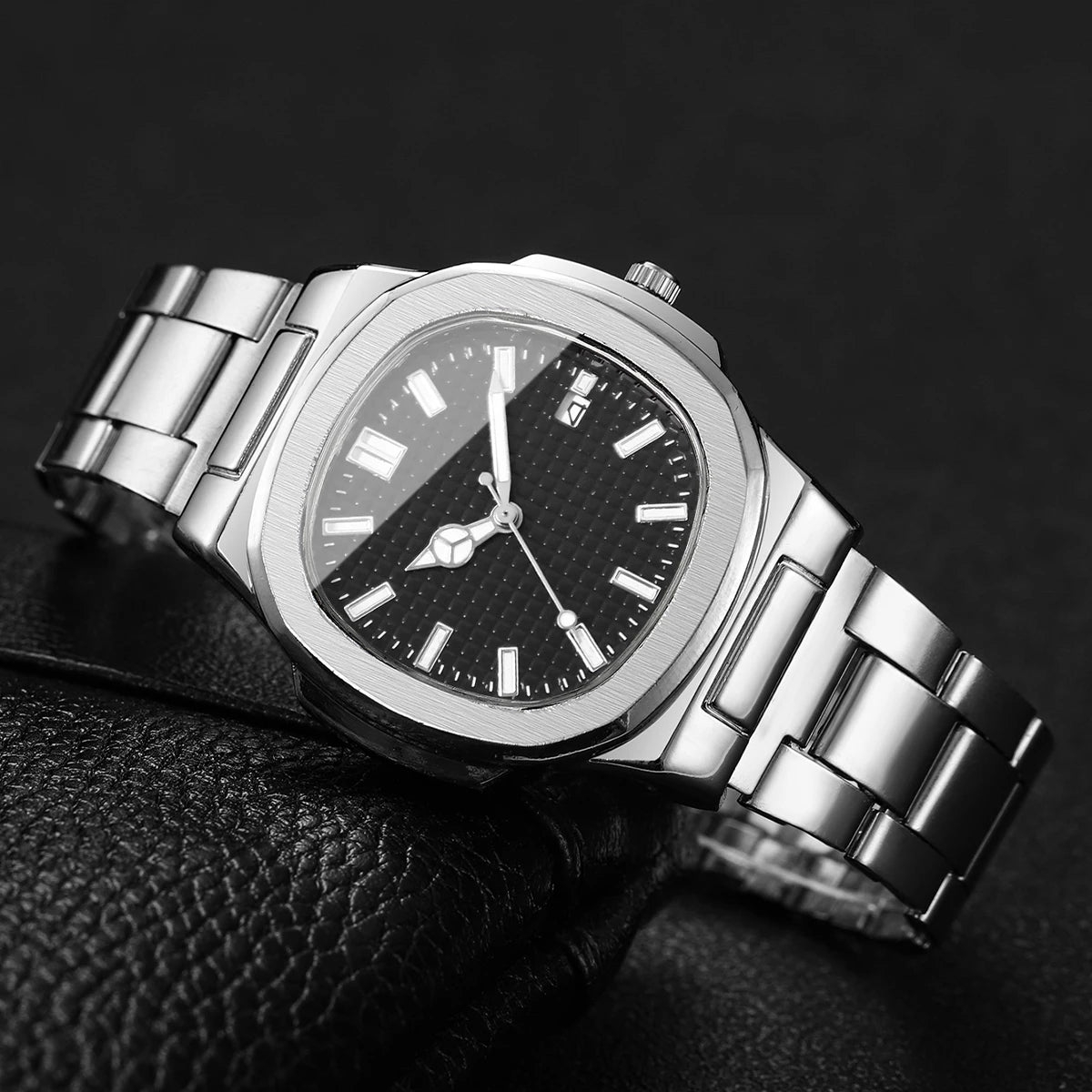 Lot 2 ou 4 Montres Homme Business Quartz Carré Calendrier – Set Fashion Casual Sans Boîte