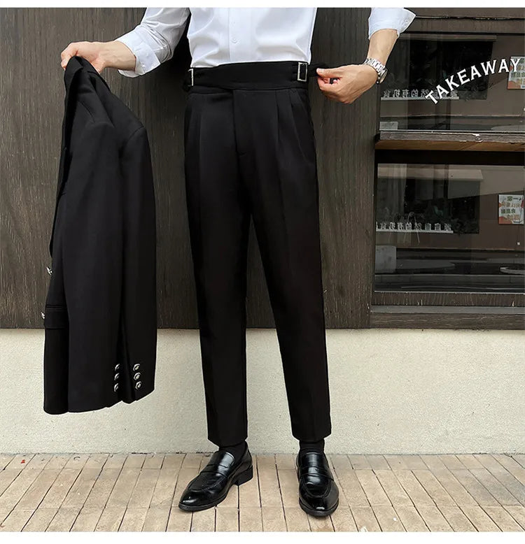 Anzughose Naples Gurkha Slim Fit 2025 – Chino High Waist Hochzeit Party Casual