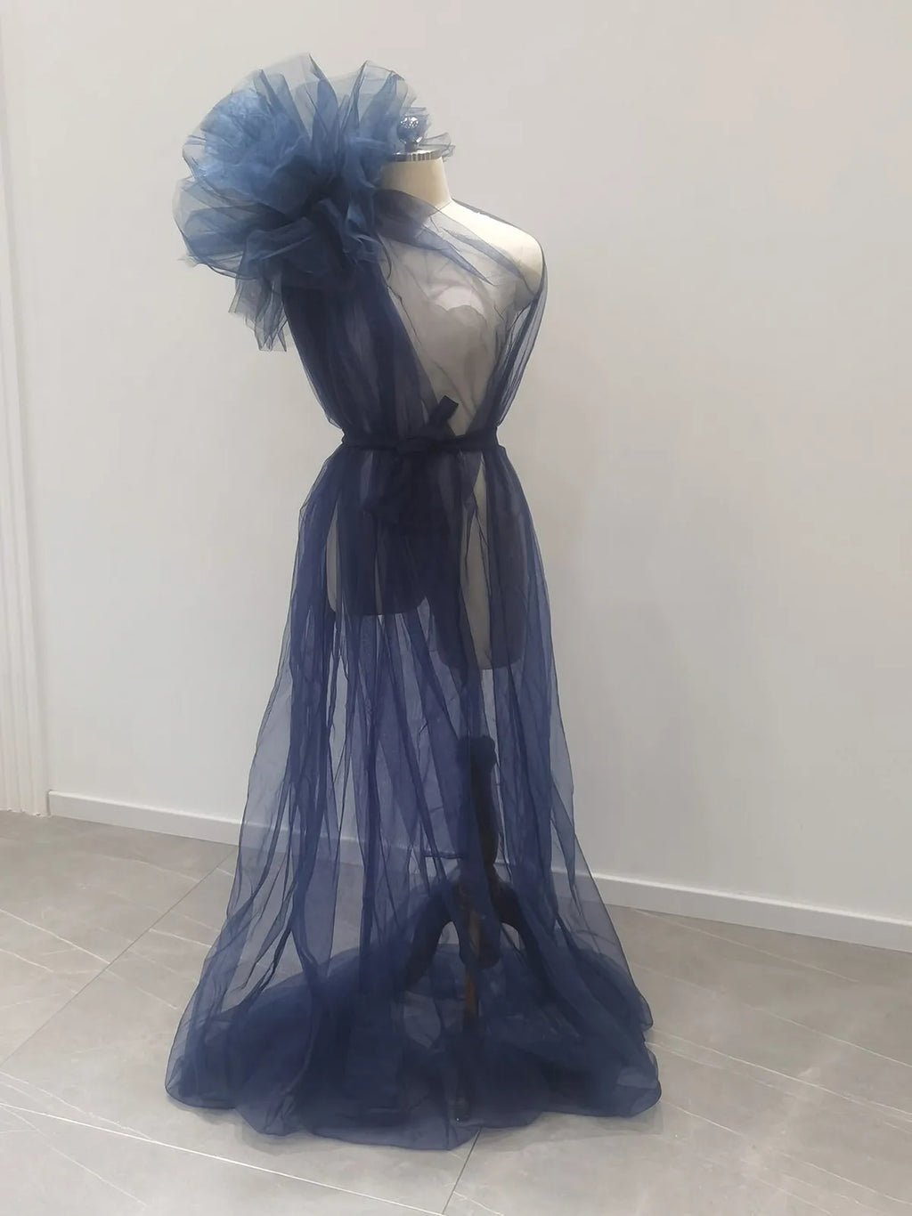 Robe Maternité Longue Transparente Séance Photo – Robe Grossesse Sexy Couleur Unie Baby Shower