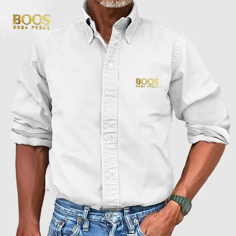 Chemise Homme Couleur Unie Col Boutonné 4 Saisons – Casual Business Urbain Polyvalent Raffiné | Mode Homme
