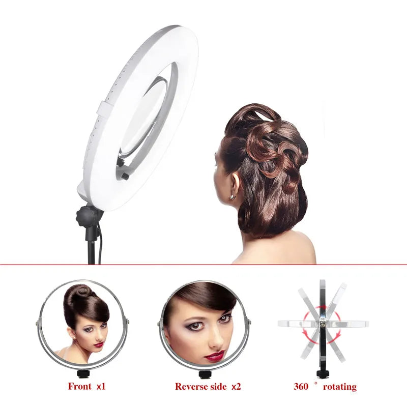 Anneau Lumineux LED 18 Pouces 96W Yidoblo FE480 avec Trépied – Bi-Couleur Studio Photo & Vidéo | Lampe Salon Beauté Maquillage Vlog