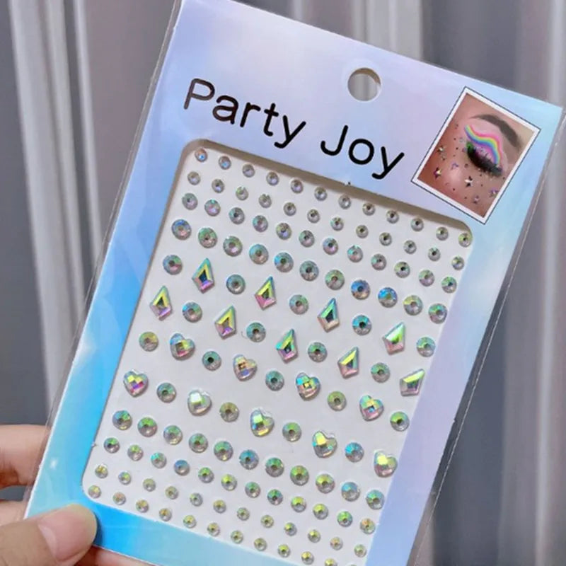 Stickers Strass Visage Jetables – Diamants Acryliques Crystal Larme & Yeux | Maquillage Scène & Festival