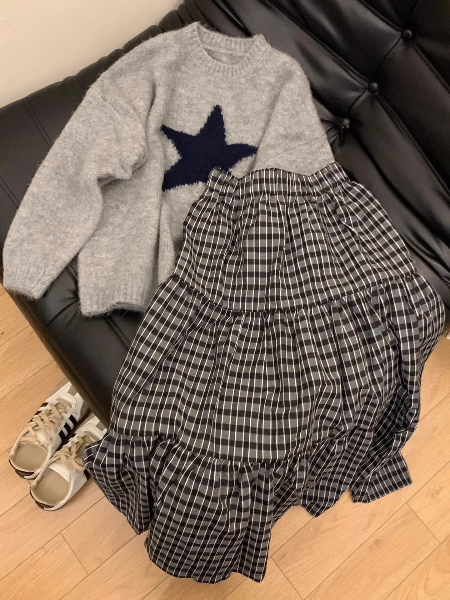 Pull Femme Tricot Col Rond Doux Ample Imprimé Smiley – Sweat Cozy Style College | Automne Hiver