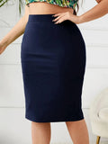Jupe Femme Grande Taille Slim Unie Taille Haute Fendue Casual – Jupe Élégante Confortable Été Curvy | Mode Inclusive 2026