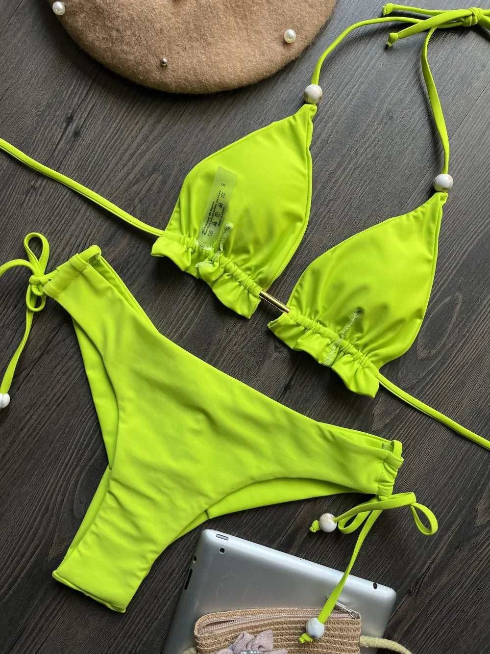 Bikini Femme Triangle Brésilien Push-Up – 13 Coloris | Maillot de Bain 2 Pièces Sexy Plage Été