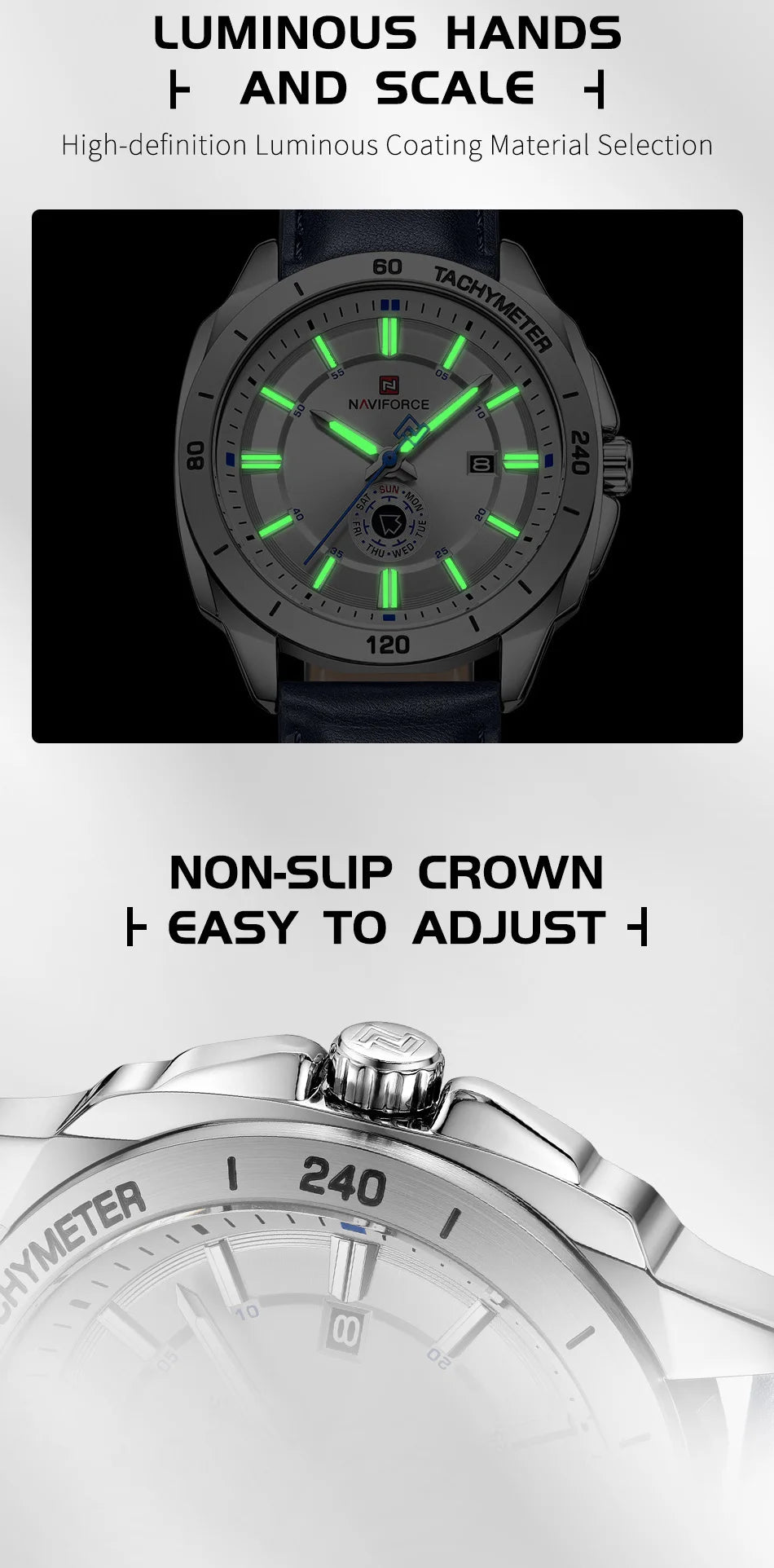 Montre Homme NAVIFORCE 2026 Quartz Cuir Sport Casual Jour Date – Élégante Fashion