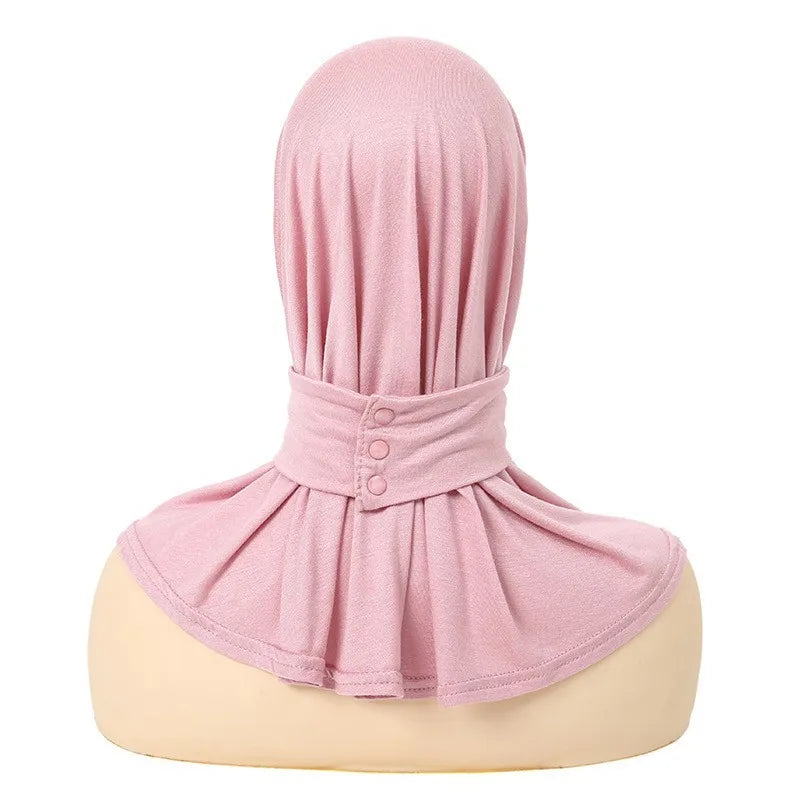 Hijab Femme Prêt-à-Porter Classique Bouton-Pression – Couvre-Chef Intégral Foulard & Turban Musulman