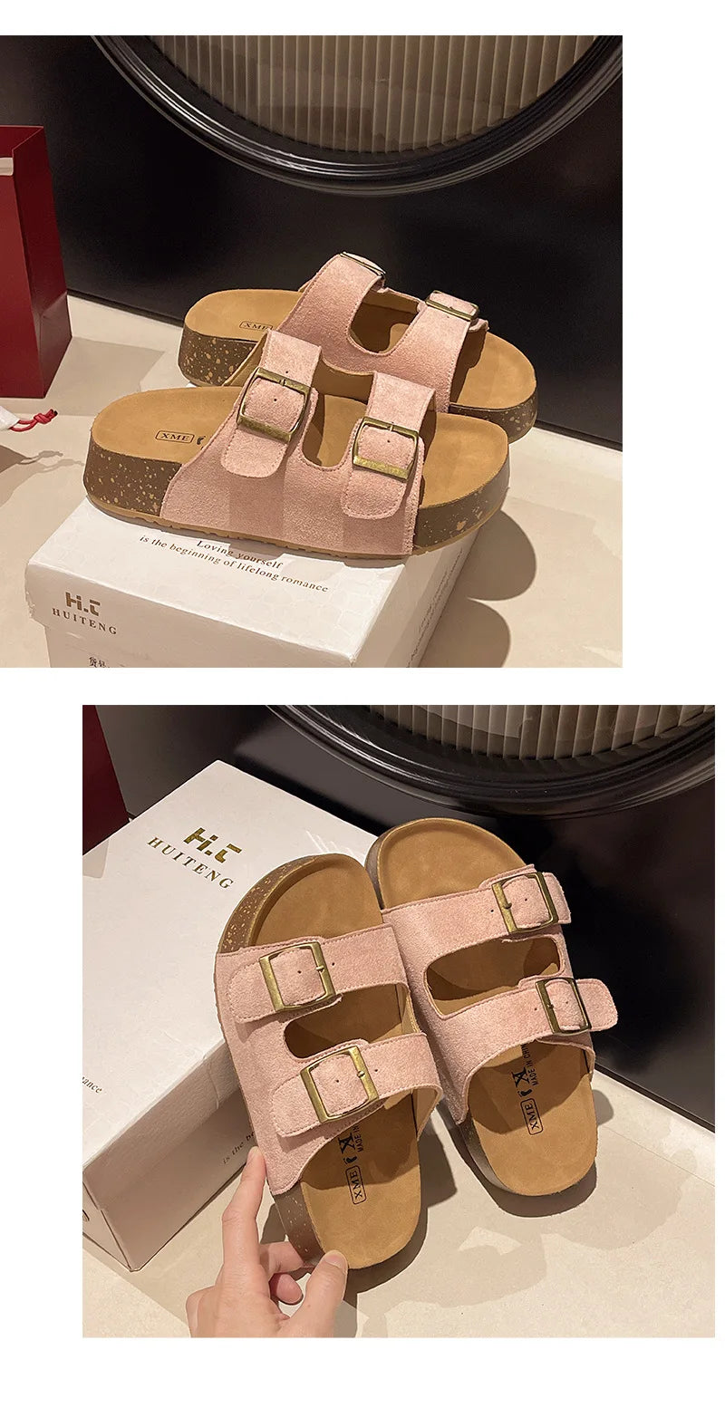 Sandales Romaines Plateforme Smile Belt-buckle Femme – Semelle Douce Slip-on Flat Été