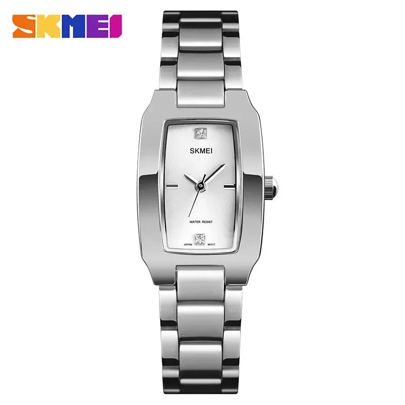 SKMEI Damen Luxusuhr Strass Silber Quarz Wasserdicht – Fein & Elegant Fashion Casual