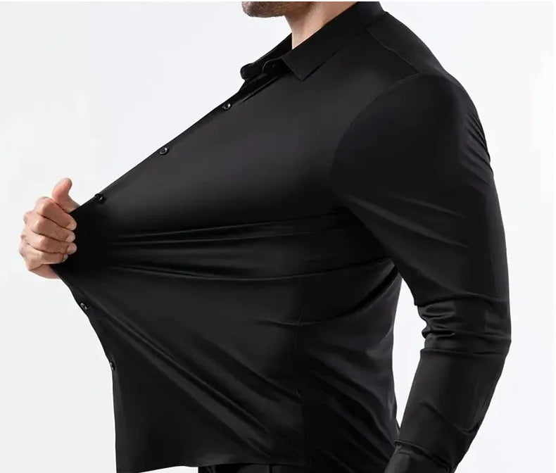 Chemise Habillée Homme Ultra-Stretch Manches Longues Anti-Froissé Douce Blanche Business Formel Élégante Confortable Intemporelle – Chemise Business Premium Ultra-Stretch Anti-Froissé Manches Longues Blanche | Mode Homme Business Formel Premium
