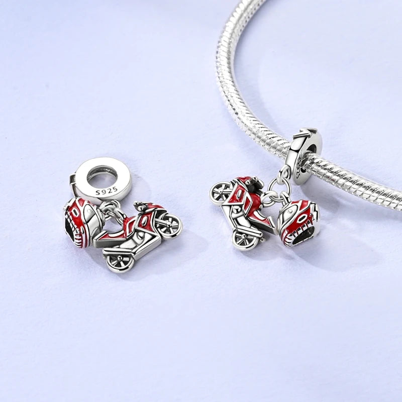 Charm Perle Argent 925 DIY — Avion Tour Appareil Photo Bracelet Collier Femme