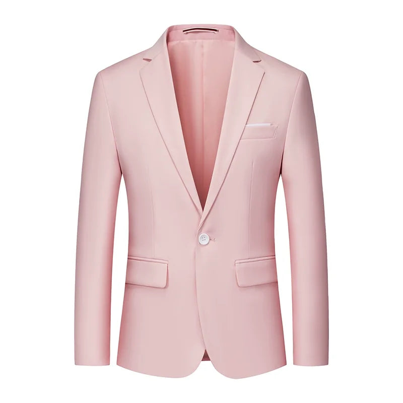 Blazer Homme Gentleman Slim Blanc Casual Business Uni Haute Qualité Grande Taille – Veste Élégante Luxe Classique | Mode Homme Premium