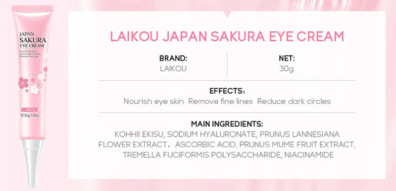 Kit Skincare Coréen LAIKOU Sakura – Nettoyant, Masque Yeux & Lèvres, Hydratation Intense | Routine Beauté K-Beauty Complète