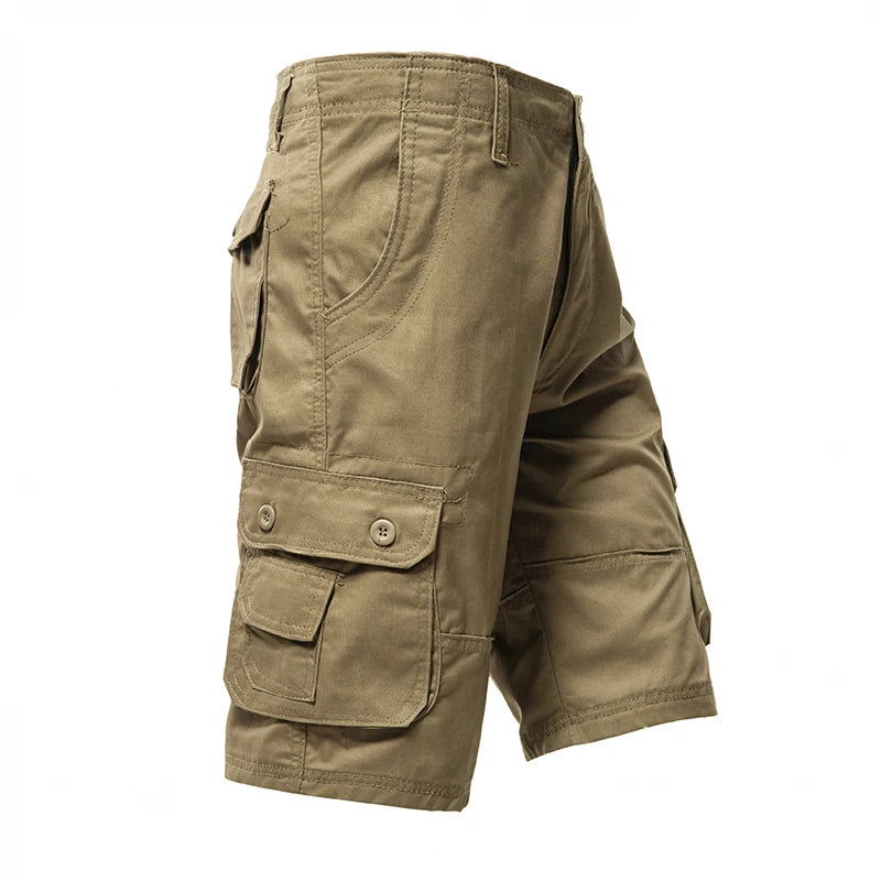 Short Cargo Homme Mi-Genou Multi-Poches Coton Grande Taille Classique Été Kaki Vert Armée Confortable Polyvalent Tendance Intemporel – Short Cargo Premium Multi-Poches Coton Grande Taille Été | Mode Homme Cargo Outdoor Premium