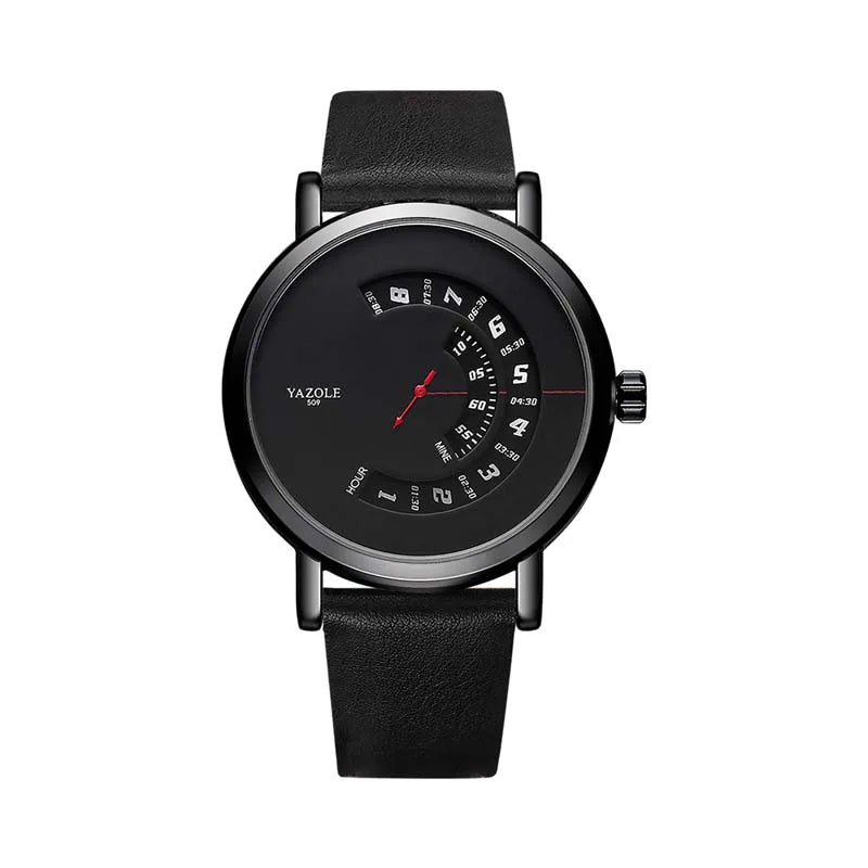 Montre Homme YAZOLE Quartz Bracelet PU Casual Unique – Étanche Fashion Tendance 2025