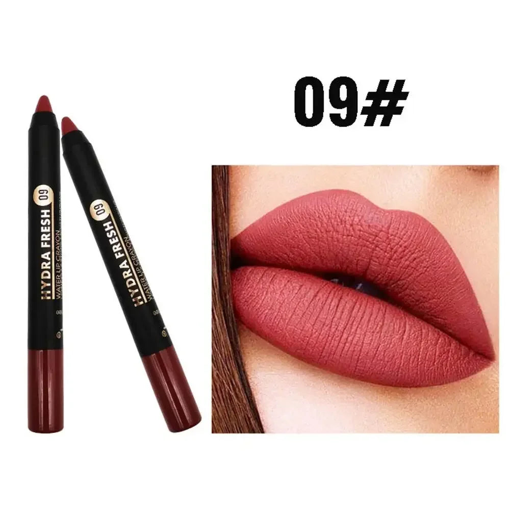 Crayon Rouge à Lèvres Mat Velvet 9 Couleurs – Longue Tenue Waterproof | Lip Tint Nude Hydratant Sexy