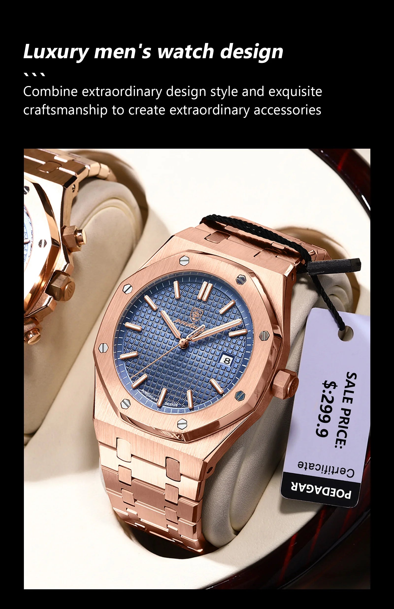 Montre Homme POEDAGAR Business Luxe Quartz – Acier Lumineux Étanche Date Fashion