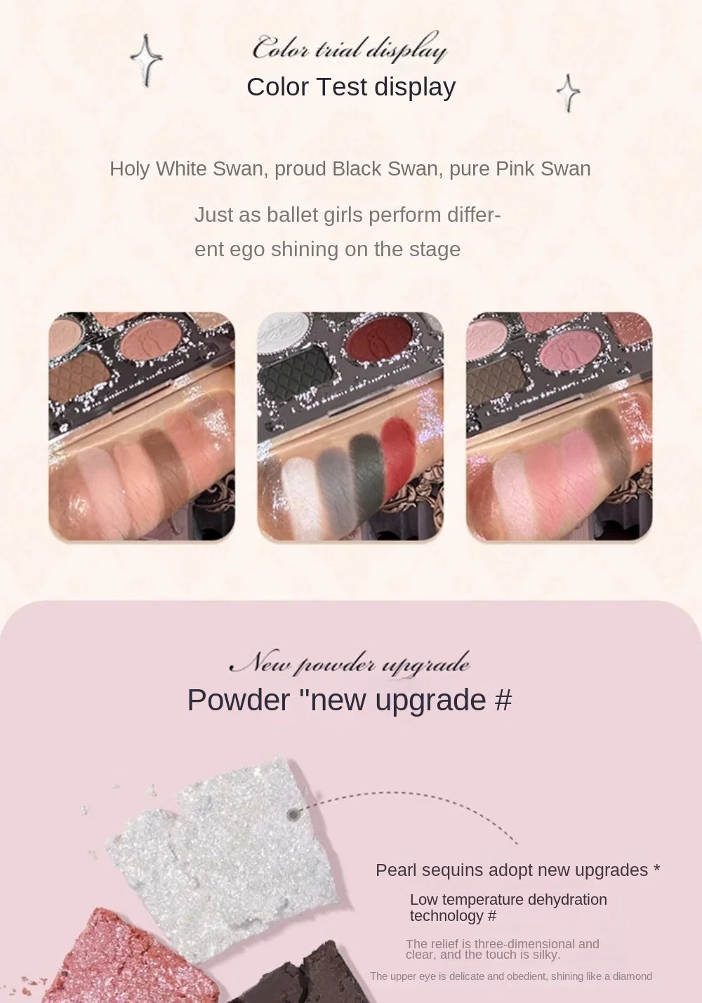 Palette Fards à Paupières Flower Knows Swan Ballet – 6 Teintes Mat, Shimmer & Nacré | Glitter