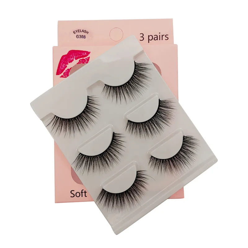 Lot 3 Paires Faux Cils 3D Vison SHIDISHANGPIN – 27 Styles Fluffy Wispy Épais | Cils Faux Faits Main Maquillage Yeux