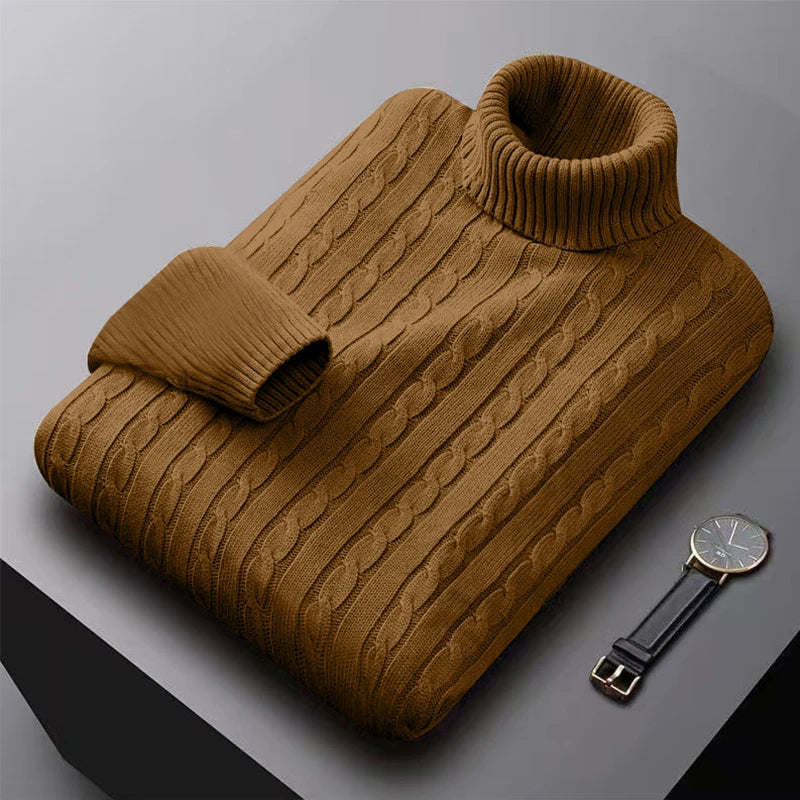 Herren Rollkragenpullover Hochwertig Gestrickt Einfarbig Warm Lässig Wolle Pullover Outdoor Winter Bequem Trendig – Premium Stehkragen Pullover Alle Jahreszeiten | Herrenmode Winter Premium