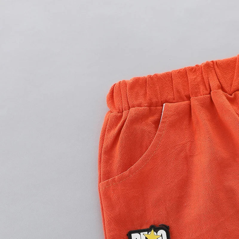 Ensemble 2 Pièces Bébé Imprimé Dinosaure Cartoon – Chemise Col Montant Manches Courtes Garçon