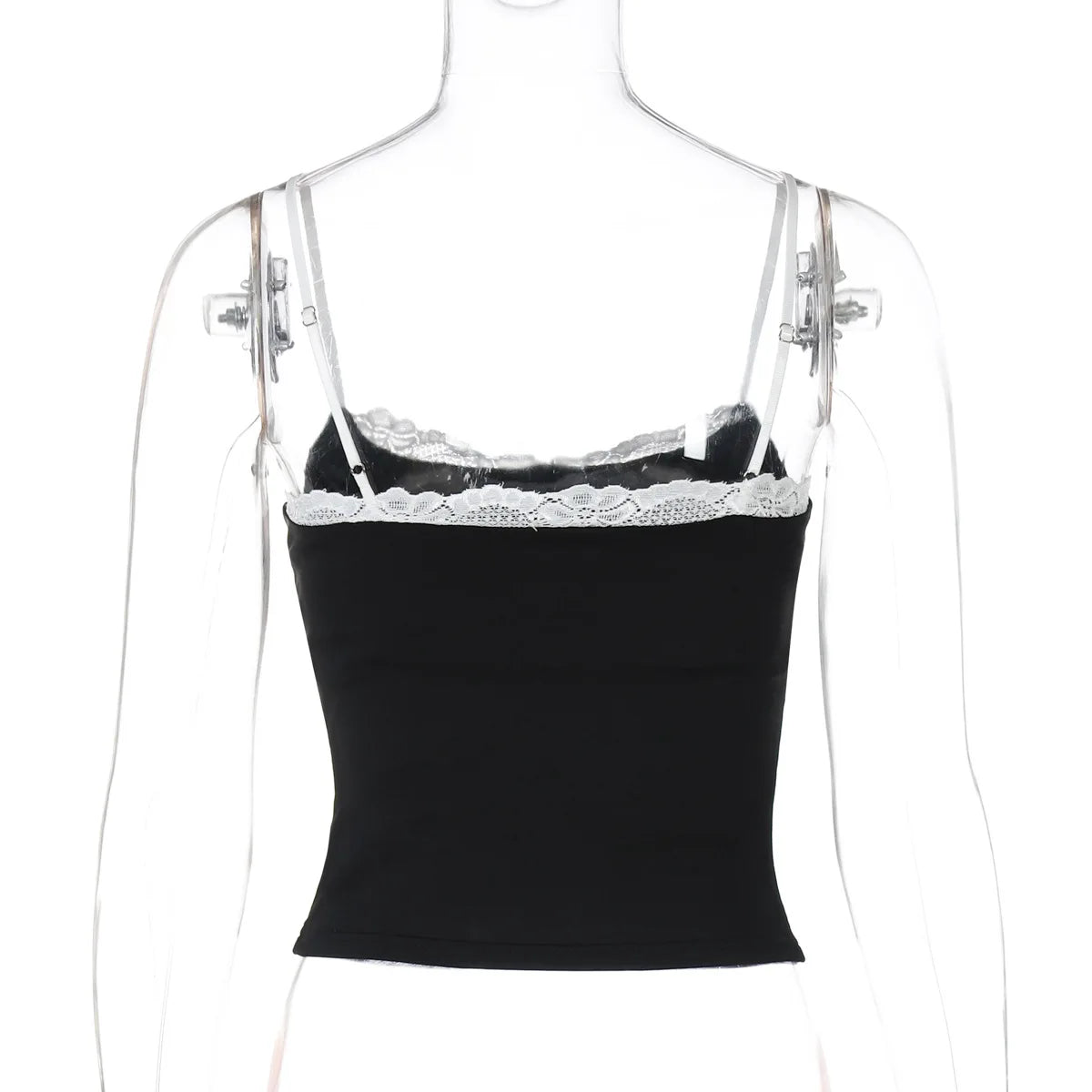 Crop Top Camisole Dentelle Dos Nu Femme – Sans Manches Style Coquette | Streetwear Été Club
