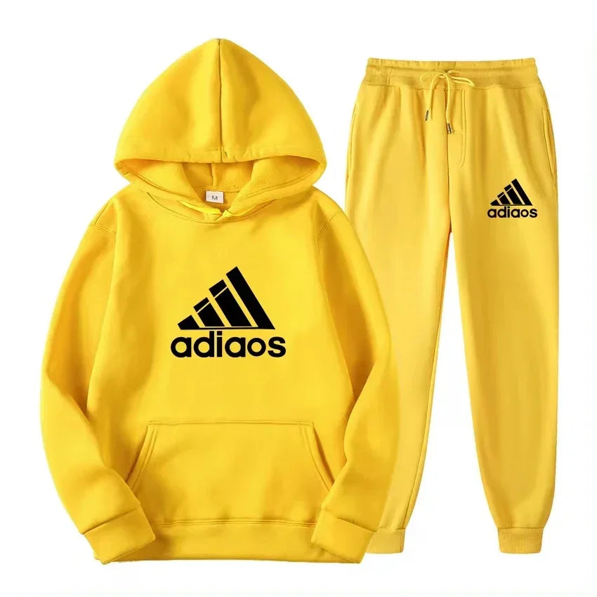 Ensemble Sport 2 Pièces Unisexe Automne Hiver – Sweat Capuche + Jogging Chaud Confortable Fitness Loisir | Mode Sportswear