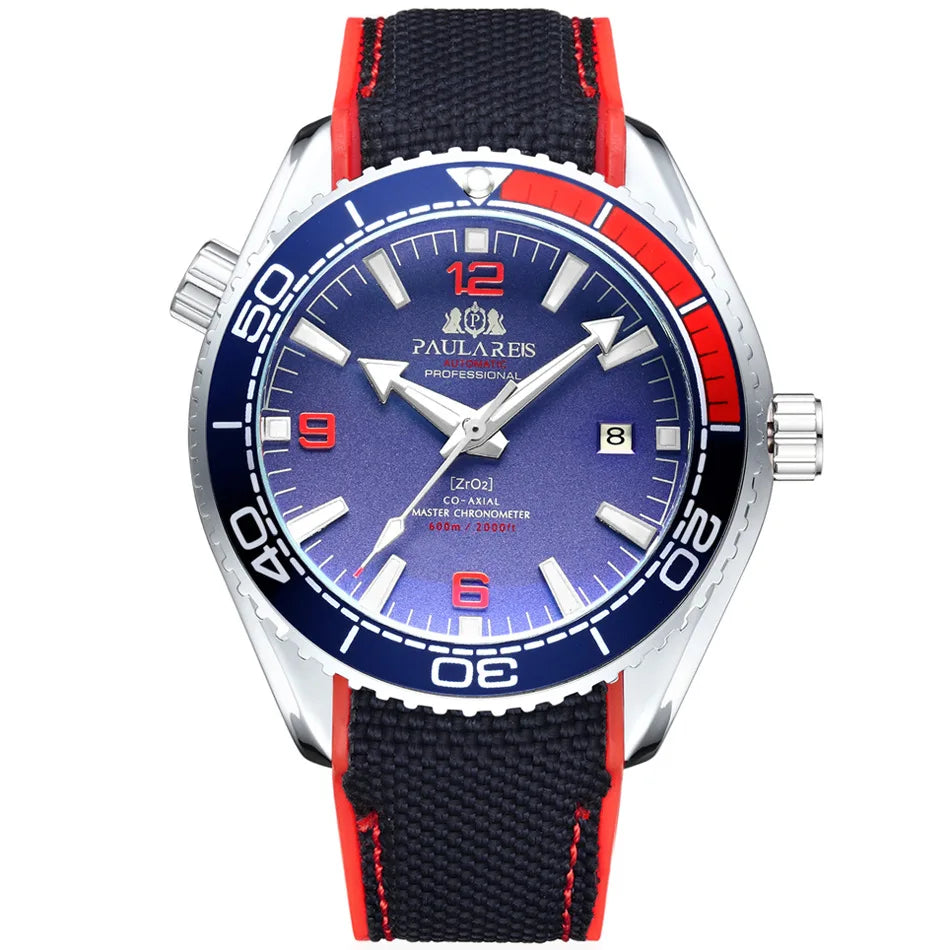 Montre Homme Automatique Mécanique Luxe – Bracelet Caoutchouc Lumineux Étanche Calendrier