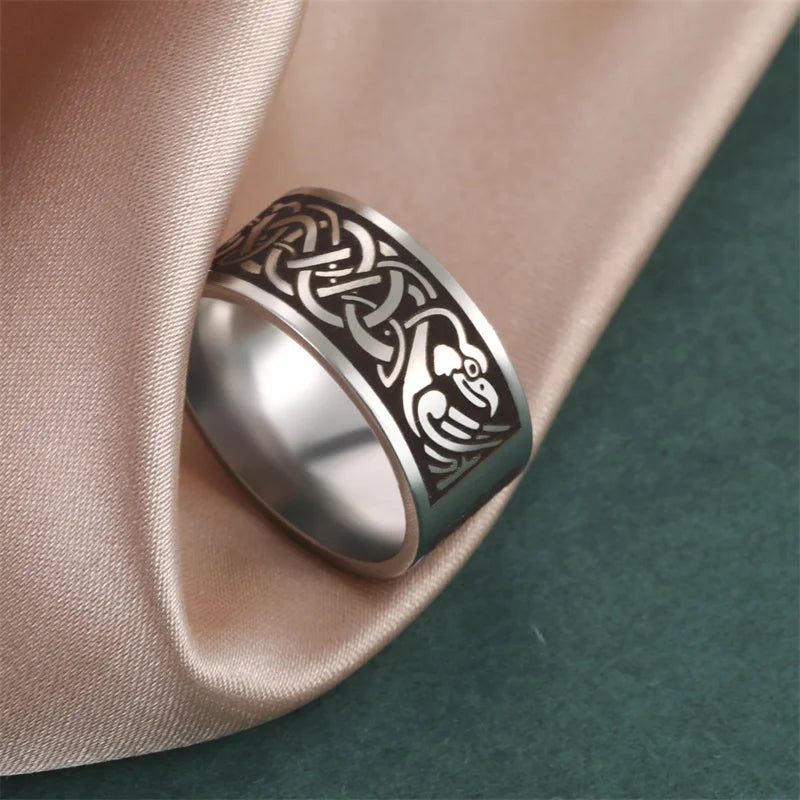 Bague Punk Acier Inoxydable Arbre de Vie Viking – Bague Couple Goth & Nordique | Bijou Homme & Femme | Cadeau Anniversaire & Fête Tendance